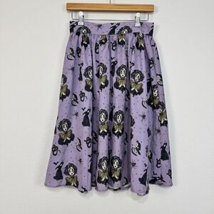 The Oblong Box Shop Skirt Women's Small Purple Halloween Gothic A-Line Midi